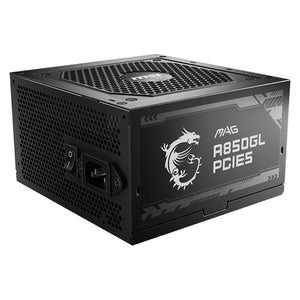 FUENTE DE ALIMENTACIÓN MSI MAG A850GL PCIE5: 850W, 80 PLUS GOLD, FULL MODULAR, ATX, EFICIENCIA SUPERIOR Y DISEÑO VERSÁTIL