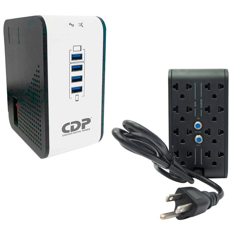 REGULADOR DE VOLTAJE CDP R2CU-AVR1008I: POTENCIA DE 1000VA / 500W, RANGO DE VOLTAJE DE 170-270 VAC