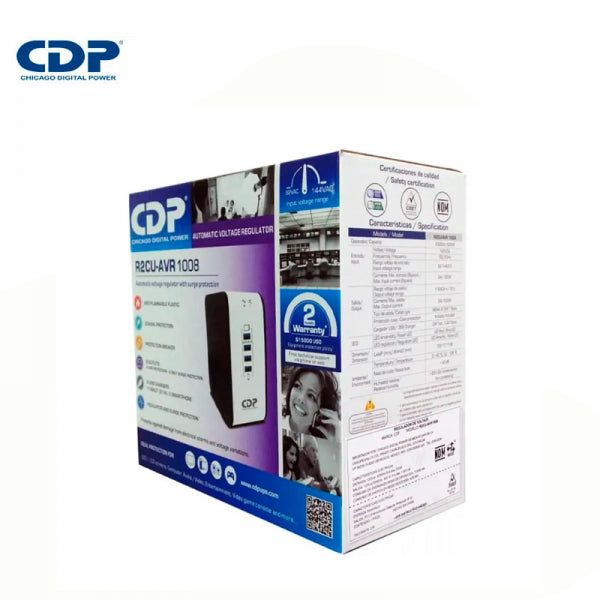 REGULADOR DE VOLTAJE CDP R2CU-AVR1008I: POTENCIA DE 1000VA / 500W, RANGO DE VOLTAJE DE 170-270 VAC