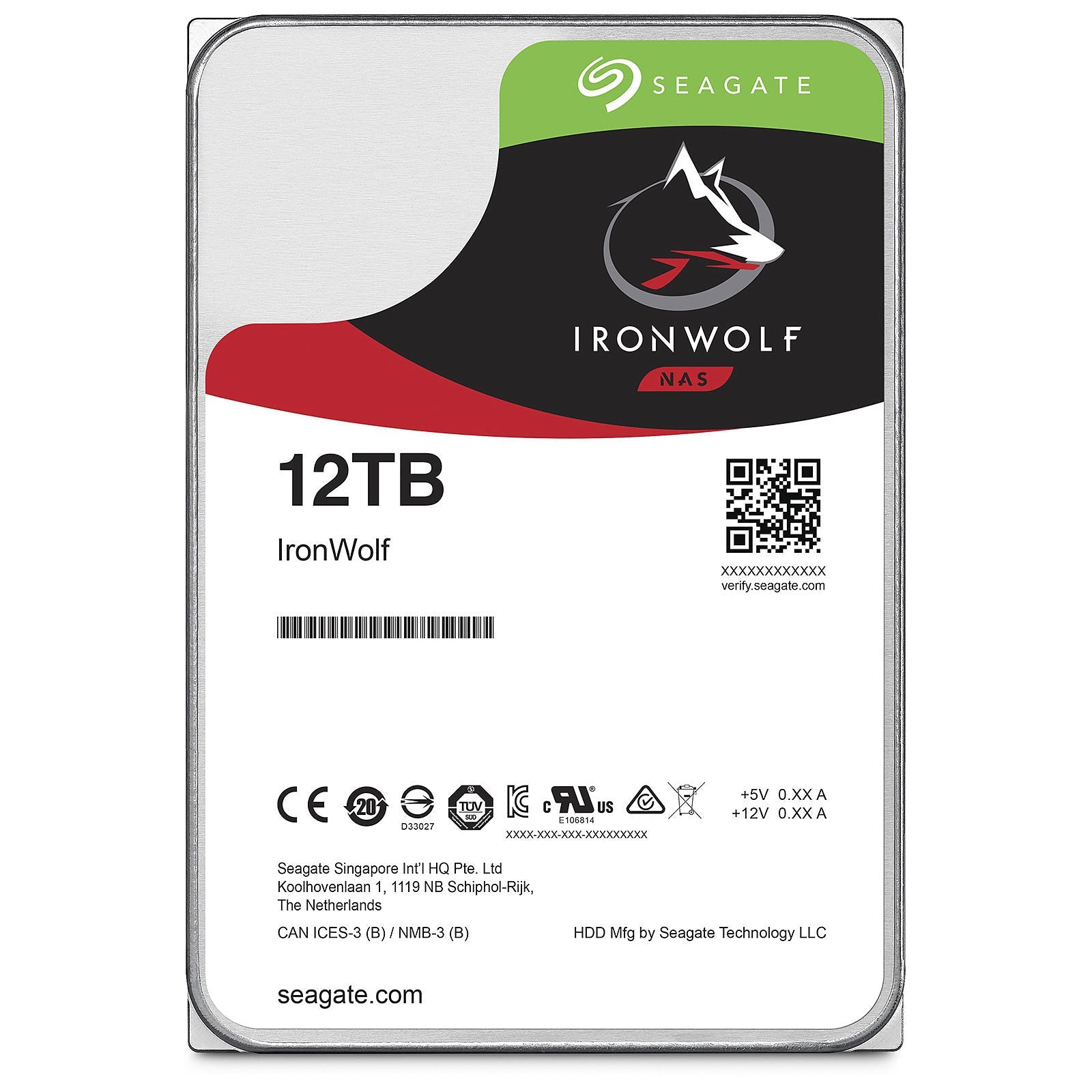 DISCO DURO INTERNO SEAGATE IRONWOLF NAS 12TB 3.5