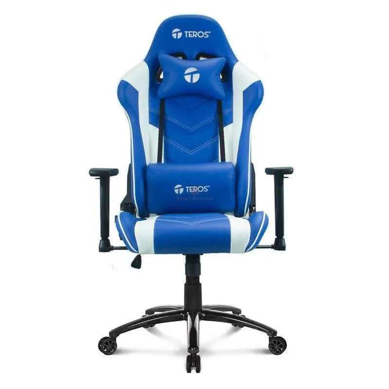 SILLA GAMER TEROS MODEL AZUL/BLANCO: CONFORT ERGONÓMICO Y DISEÑO ATRACTIVO