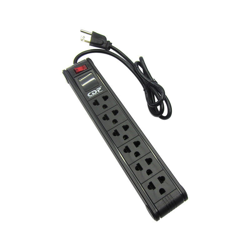SUPRESOR DE PICOS CDP R PS6: PROTECTOR DE SOBRETENSIONES DE 220V Y 15 AMPERIOS, CON 6 SALIDAS NEMA5-15R PARA UNA PROTECCIÓN ÓPTIMA DE TUS DISPOSITIVOS ELÉCTRICOS.