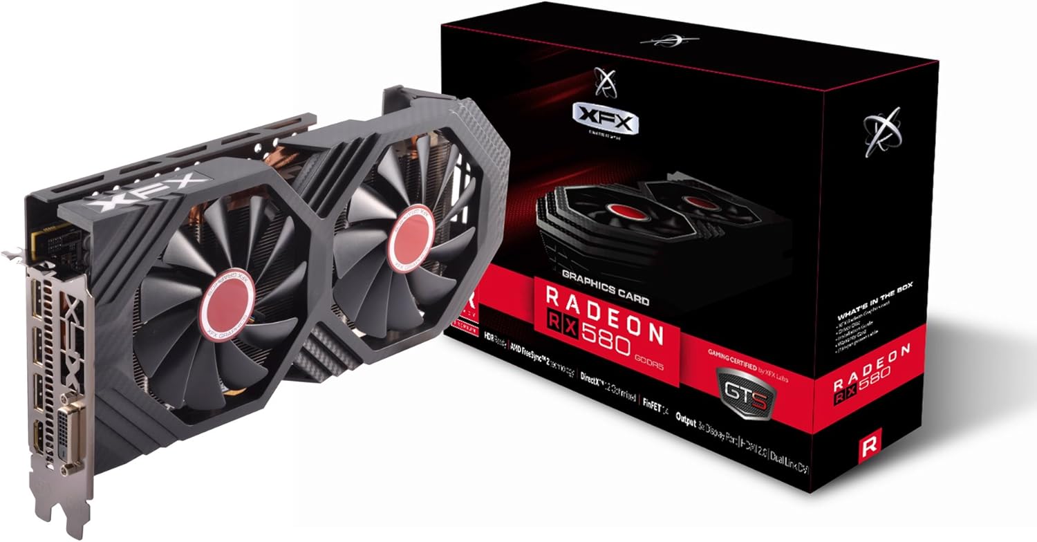 TARJETA GRÁFICA XFX - AMD RADEON RX580 8GB GDDR5 256BITS GTS - RENDIMIENTO SUPERIOR Y ALTA CALIDAD VISUAL