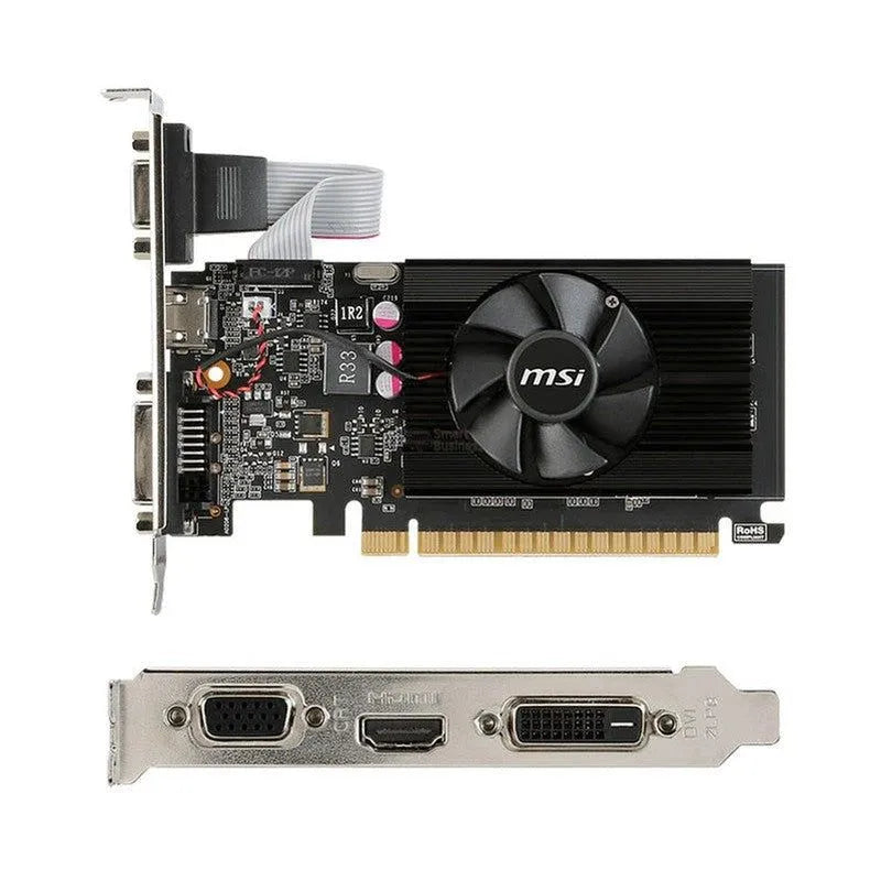 TARJETA GRÁFICA MSI NVIDIA GEFORCE GT 710, 2GB DDR3, 64-BIT, PCI-E 2.0, PERFIL BAJO
