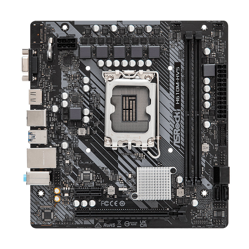TARJETA MADRE ASROCK MICRO-ATX INTEL H610M-HVS S-1700 HDMI 64GB DDR4 – REQUIERE ACTUALIZACIÓN DE BIOS PARA 13ª GENERACIÓN INTEL