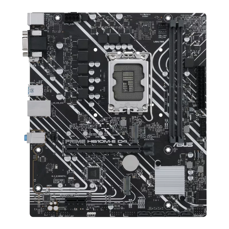 TARJETA MADRE ASUS PRIME H610M-E D4-CSM MICRO-ATX, SOCKET 1700, CHIPSET INTEL H610, HDMI, 64GB DDR4, COMPATIBLE CON PROCESADORES INTEL