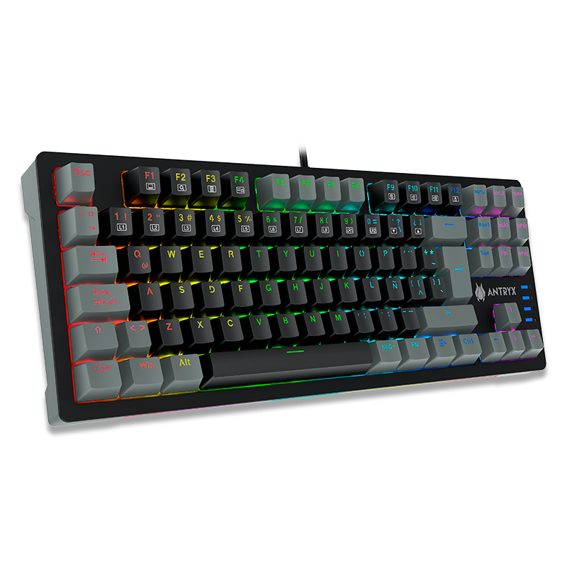 TECLADO MECÁNICO TKL ANTRYX MK840L BLACK & GRAY CON SWITCH ROJO (AMK-CS840LKGRE-SP)