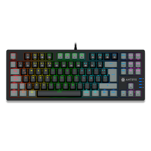 TECLADO MECÁNICO TKL ANTRYX MK840L BLACK & GRAY CON SWITCH ROJO (AMK-CS840LKGRE-SP)