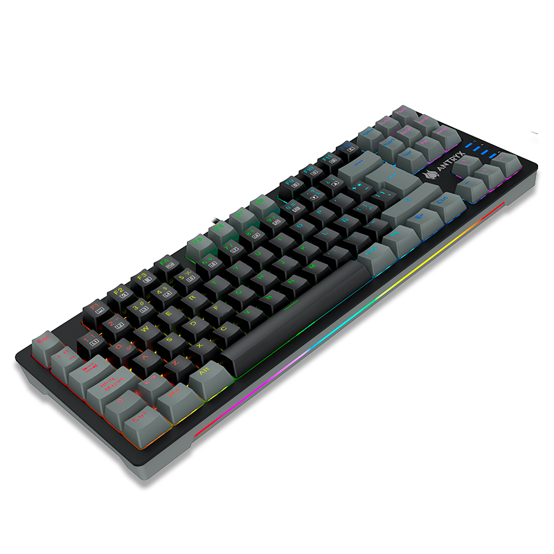 TECLADO MECÁNICO TKL ANTRYX MK840L BLACK & GRAY CON SWITCH ROJO (AMK-CS840LKGRE-SP)