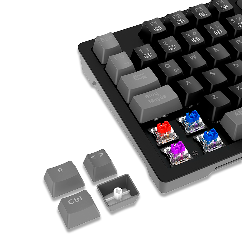 TECLADO MECÁNICO TKL ANTRYX MK840L BLACK & GRAY CON SWITCH ROJO (AMK-CS840LKGRE-SP)