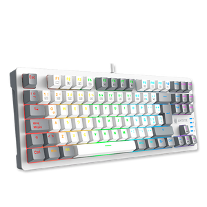 TECLADO MECÁNICO ANTRYX TKL MK840L WHITE & GRAY | SWITCH BLUE | ILUMINACIÓN RGB | DISEÑO COMPACTO | ALTO RENDIMIENTO