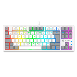 TECLADO MECÁNICO ANTRYX TKL MK840L WHITE & GRAY | SWITCH BLUE | ILUMINACIÓN RGB | DISEÑO COMPACTO | ALTO RENDIMIENTO