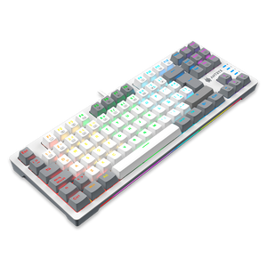 TECLADO MECÁNICO ANTRYX TKL MK840L WHITE & GRAY | SWITCH BLUE | ILUMINACIÓN RGB | DISEÑO COMPACTO | ALTO RENDIMIENTO