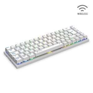 Teclado Gamer Inalambrico Antryx Mk-825 Trix White(amk-825txwbl-sp) Mecanico, Switch Blue, Led Rgb, Blanco