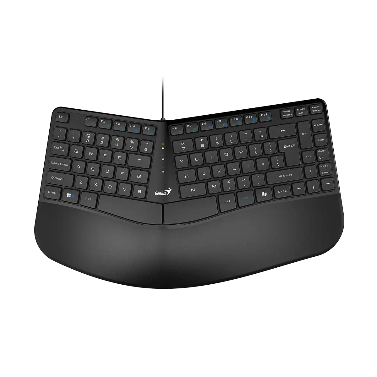 TECLADO ERGONÓMICO GENIUS ERGO KB-700 CON TECLA COPILOT, CONEXIÓN USB, COLOR NEGRO