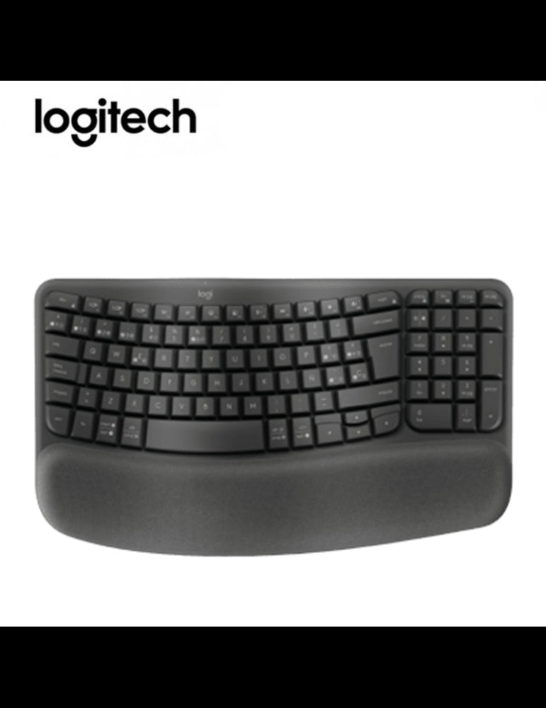 TECLADO ERGONÓMICO INALÁMBRICO LOGITECH ERGO WAVE GRAPHITE - BLUETOOTH/BOLT, CONFORT Y DISEÑO AVANZADO