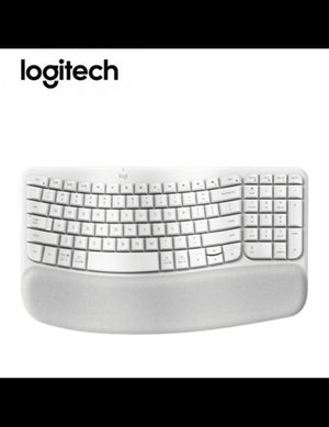 TECLADO ERGONÓMICO INALÁMBRICO LOGITECH ERGO WAVE BLUETOOTH/SP, COLOR BLANCO (920-012279) - DISEÑO ERGONÓMICO AVANZADO, CONECTIVIDAD DUAL Y COMODIDAD SUPERIOR