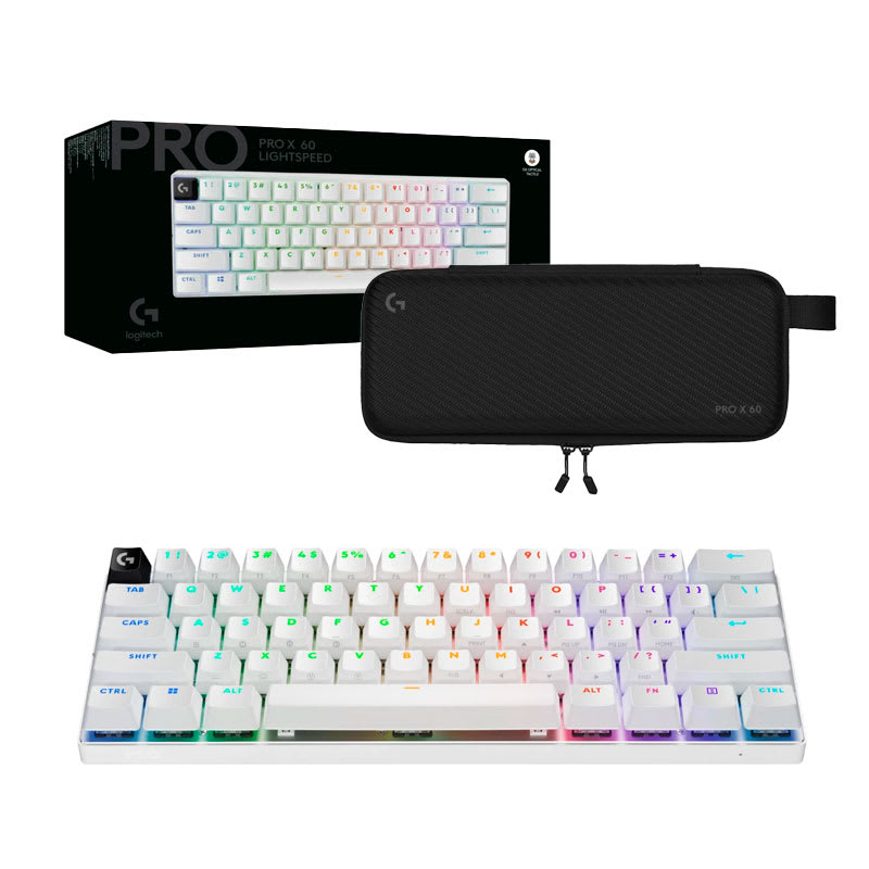 TECLADO MECÁNICO LOGITECH PRO X 60 LIGHTSPEED BLUETOOTH ÓPTICO RGB BLANCO - 65 HORAS DE AUTONOMÍA
