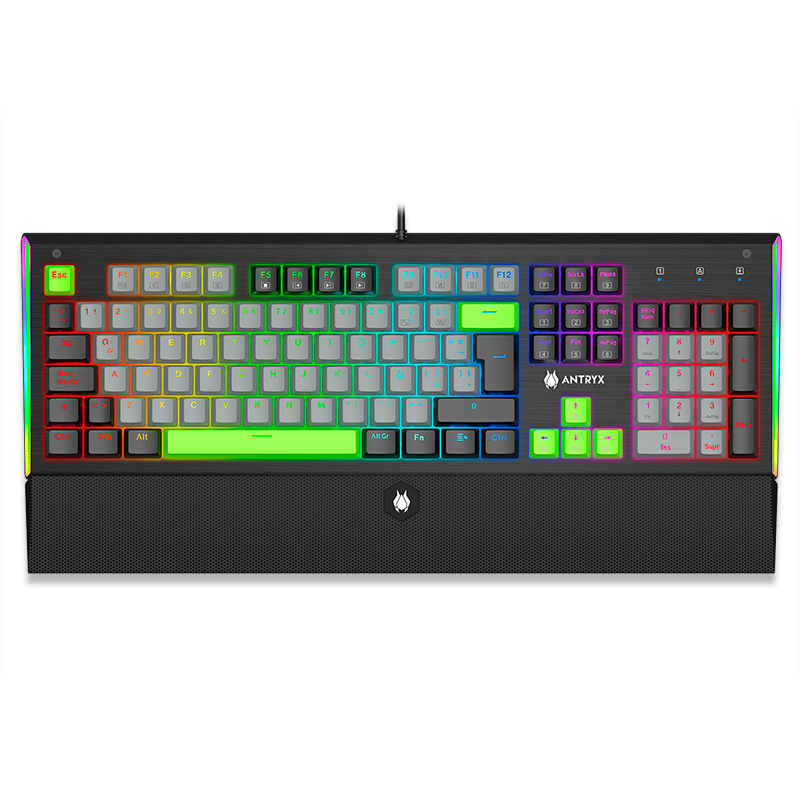 TECLADO MECÁNICO ANTRYX MK ZIGRA EVO BLACK & GRAY CON SWITCH AZUL (AMK-900KBL-SP)