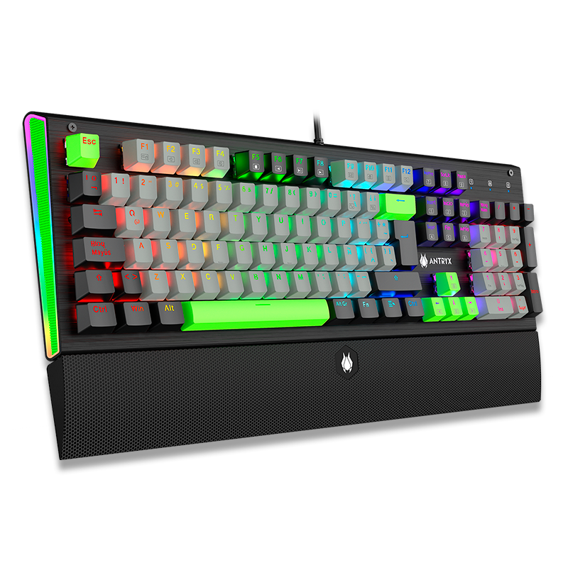 TECLADO MECÁNICO ANTRYX MK ZIGRA EVO BLACK & GRAY CON SWITCH ROJO (AMK-900KRE-SP) - PRECISIÓN Y ESTILO EN TUS MANOS