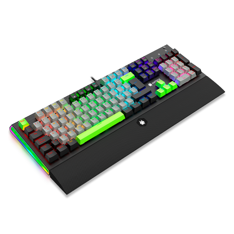 TECLADO MECÁNICO ANTRYX MK ZIGRA EVO BLACK & GRAY CON SWITCH ROJO (AMK-900KRE-SP) - PRECISIÓN Y ESTILO EN TUS MANOS