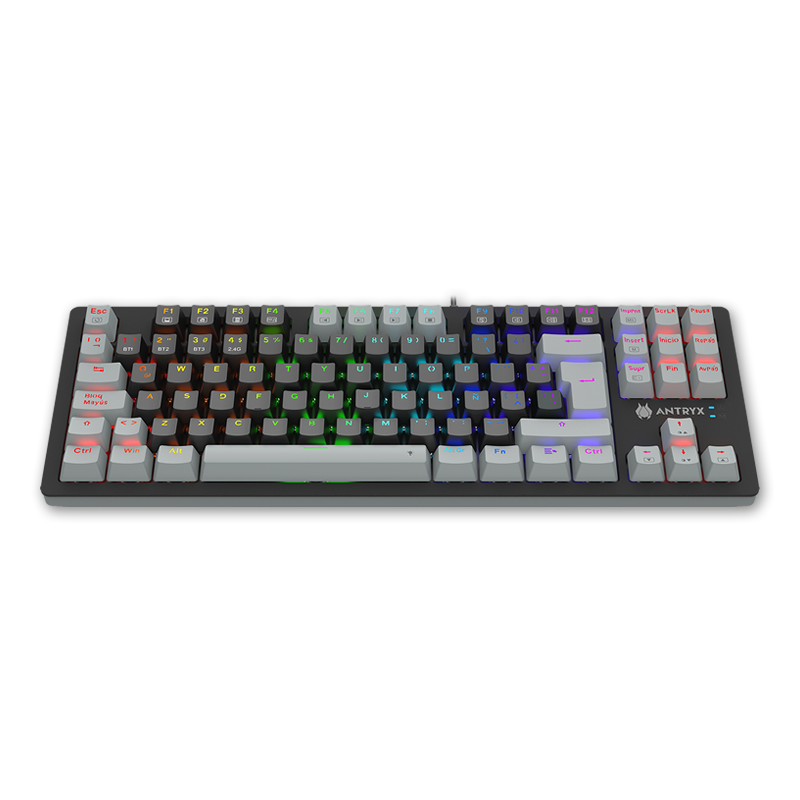 TECLADO MECÁNICO INALÁMBRICO ANTRYX MK845 TRIX CON INTERRUPTORES BLUE SWITCH, ILUMINACIÓN RGB, CONECTIVIDAD BLUETOOTH Y USB-C
