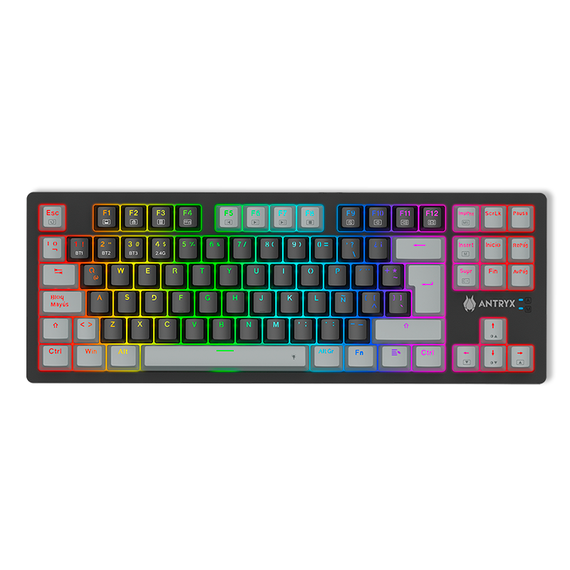 TECLADO MECÁNICO INALÁMBRICO ANTRYX MK845 TRIX RED SWITCH - DESEMPEÑO PROFESIONAL Y DISEÑO ERGONÓMICO