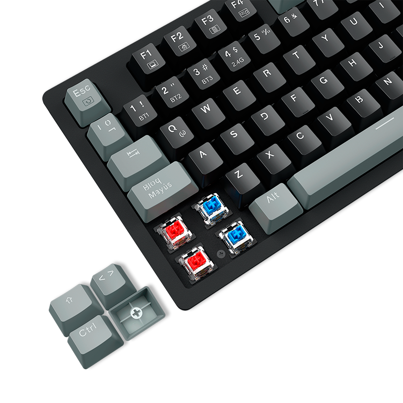 TECLADO MECÁNICO INALÁMBRICO ANTRYX MK845 TRIX RED SWITCH - DESEMPEÑO PROFESIONAL Y DISEÑO ERGONÓMICO
