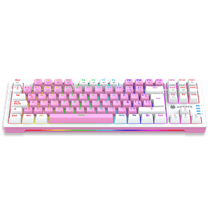 TECLADO MECÁNICO TKL ANTRYX CHROME STORM MK840 PINK CON INTERRUPTORES ROJOS - DISEÑO ERGONÓMICO, ILUMINACIÓN RGB, ALTA PRECISIÓN
