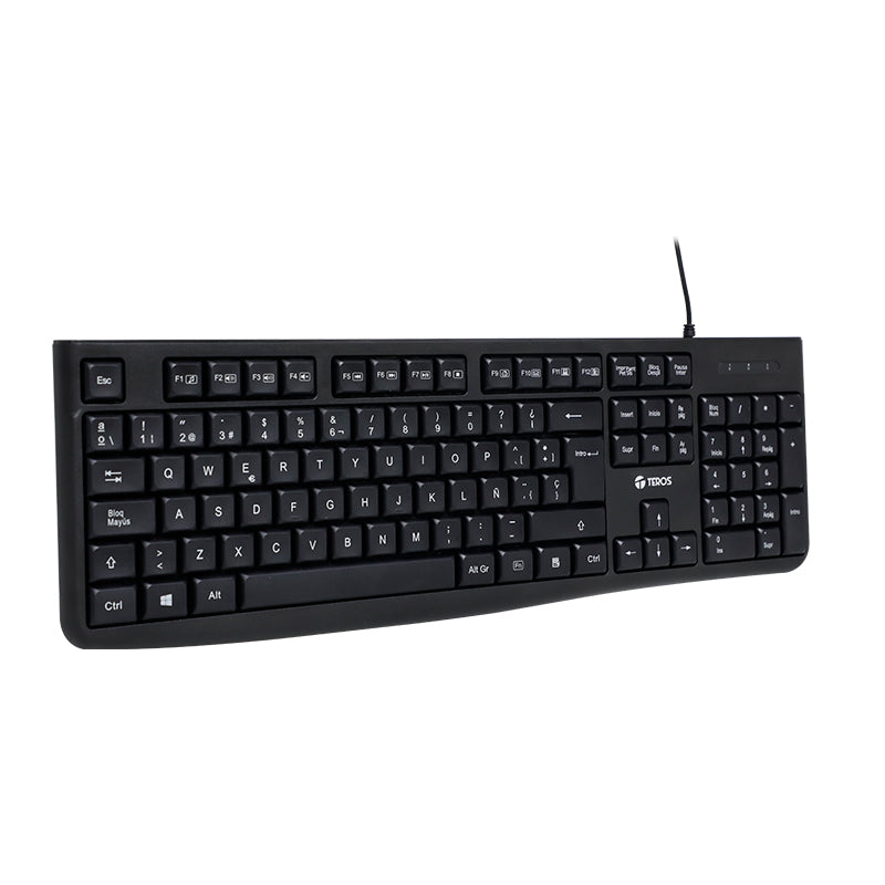 TECLADO MULTIMEDIA TEROS TE-4067S USB 2.0 NEGRO CON TECLAS DE ACCESO RÁPIDO Y DISEÑO ERGONÓMICO