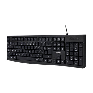 TECLADO MULTIMEDIA TEROS TE-4067S USB 2.0 NEGRO CON TECLAS DE ACCESO RÁPIDO Y DISEÑO ERGONÓMICO