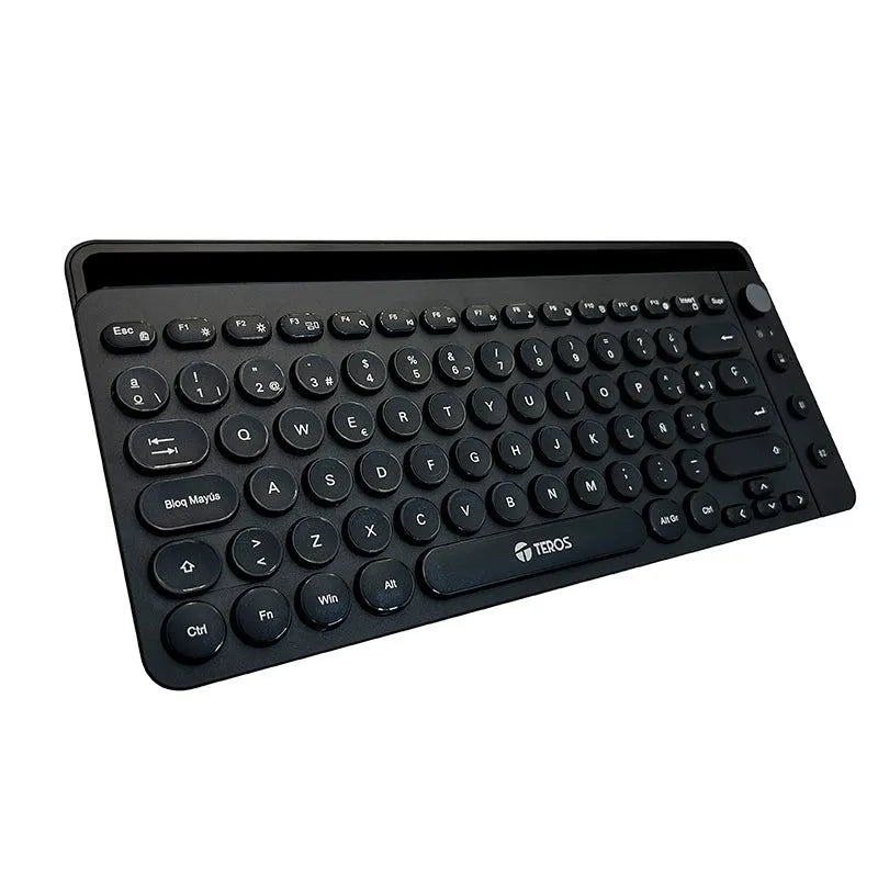 TECLADO TEROS TE-4064: INALÁMBRICO 2.4GHZ + BT 3.0 + BT 5.2, 80 TECLAS, COLOR NEGRO