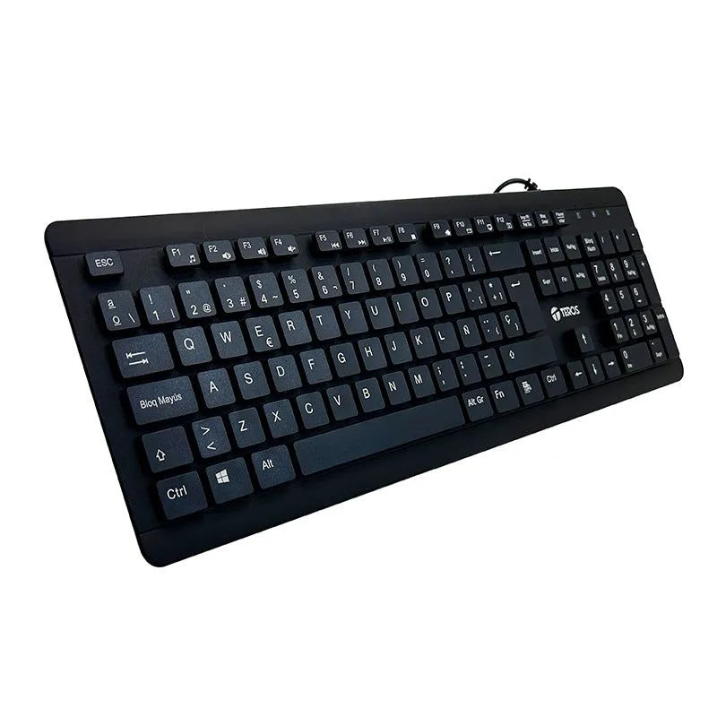 TECLADO TEROS TE-4065N: SELLADO, LAVABLE, A PRUEBA DE AGUA IPX7, CONEXIÓN USB, COLOR NEGRO