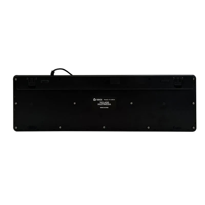 TECLADO TEROS TE-4065N: SELLADO, LAVABLE, A PRUEBA DE AGUA IPX7, CONEXIÓN USB, COLOR NEGRO