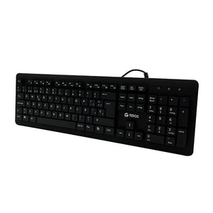 TECLADO TEROS TE-4065N: SELLADO, LAVABLE, A PRUEBA DE AGUA IPX7, CONEXIÓN USB, COLOR NEGRO