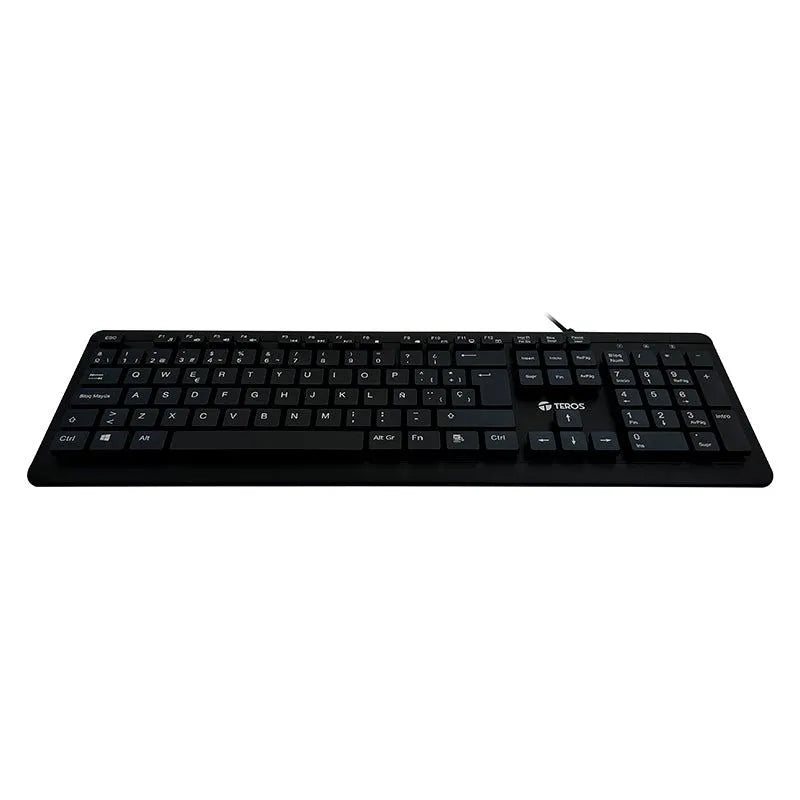 TECLADO TEROS TE-4065N: SELLADO, LAVABLE, A PRUEBA DE AGUA IPX7, CONEXIÓN USB, COLOR NEGRO