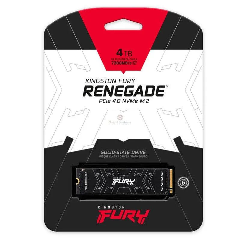 SSD KINGSTON FURY RENEGADE 4TB M.2 NVME PCIE | VELOCIDAD ULTRA-RÁPIDA DE 7300MB/S | INCLUYE DISIPADOR | MODELO SFYRDK/4000G | FORMATO 2280