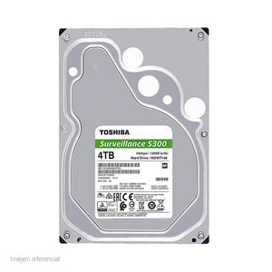 UNIDAD DE DISCO DURO TOSHIBA S300 DE 4TB PARA VIDEOVIGILANCIA, MODELO HDWT840UZSVA, 7200 RPM, INTERFAZ SATA 6.0 GB/S, CACHE DE 128 MB