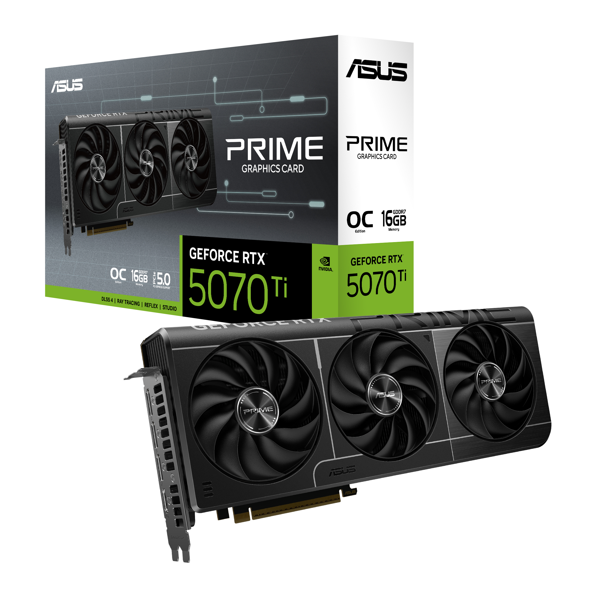 TARJETA DE VIDEO ASUS PRIME-RTX5070TI-O16G, 16GB GDDR7, PCIe 5.0, RAY TRACING, TECNOLOGÍA DLSS