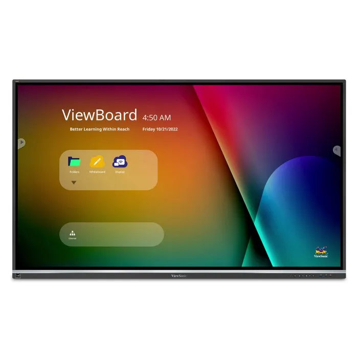 Viewsonic ViewBoard 50serie touchscreen 75IN UHD 16:09 3840x2160 1200:1 8ms Android 11.0 IR 400 nits 2x15W + sub 16W USB-C 8/64GB