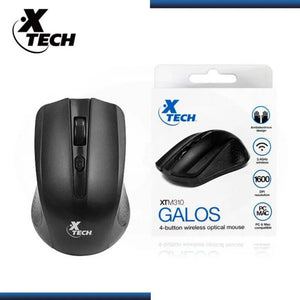 MOUSE ÓPTICO INALÁMBRICO XTECH XTM-310BK - 4 BOTONES, COLOR NEGRO