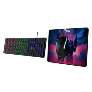 COMBO GAMING XTECH HASHA XTK-535S | TECLADO, MOUSE Y ALFOMBRILLA CON LED Y CONEXIÓN USB