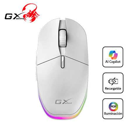 MOUSE GENIUS GX SCORPION M8250 INALÁMBRICO RECARGABLE 3200 DPI RGB BLANCO (31060001400)